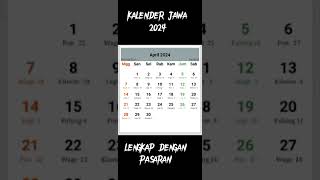 Kalender Jawa 2024 Lengkap Dengan Pasaran [upl. by Merkley76]