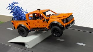 Ford F150 Raptor VS Ramps on Treadmill – Lego Technic CRASH Test [upl. by Greene]