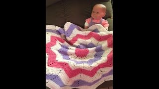 How To Crochet The Round Ripple Baby Blanket [upl. by Nek]