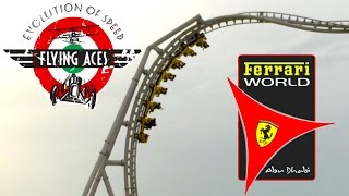 Flying Aces Roller Coaster Offride POV  Worlds Tallest Loop  Ferrari World  Abu Dhabi [upl. by Mcgraw]