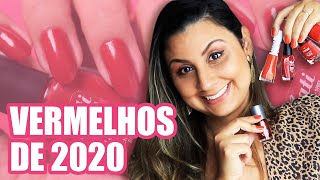 TOP 5 ESMALTES VERMELHOS de 2020  Vício de Menina [upl. by Amerd]