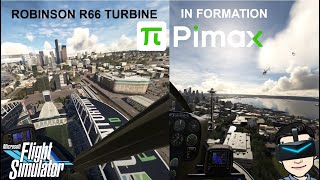 Robinson R66 Formation VR Flight with Pimax Crystal Light  Microsoft Flight Simulator  Seattle WA [upl. by Nikkie]