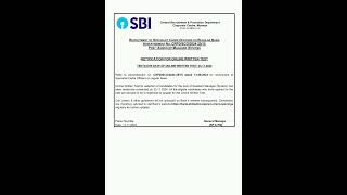 SBI Specialist Officer exam date 2024 released [upl. by Aros]