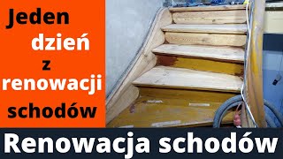 Jeden dzień z procesu renowacji schodów drewnianych Renowacja schodów [upl. by Hogarth]