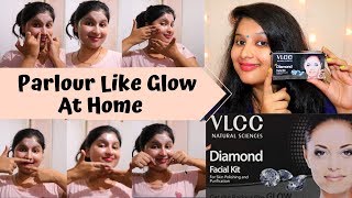 VLCC diamond facial at home step by step  VLCC diamond facial Kit Review  Prakshi Versatile [upl. by Nauqit]