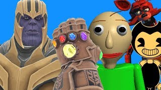 Can Thanos INFINITY GAUNTLET Kill BALDI BENDY amp FOXY in Gmod  Part 2 [upl. by Marnie621]