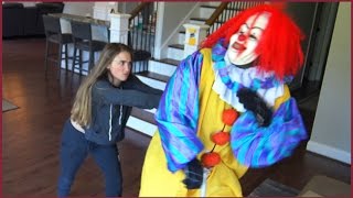 Scary Clown Gets Pushed To The Floor By Girl While Riding Scooter [upl. by Asare562]