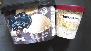 Is Aldi Ice Cream Better Than Haagen Dazs Comparing Aldi Specially Selected Vanilla to Haagen Dazs [upl. by Nauqyaj]