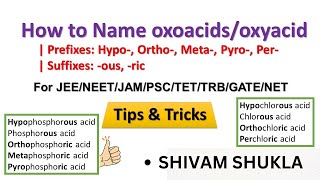 Naming Oxoacids Made Simple  Learn Chemistry With Shivam Shukla [upl. by Ladin]