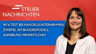 90 Test bei Handelsunternehmen Bundemodell Anhebung Mindestlohn  Steuernachrichten Update 0224 [upl. by Ressan]