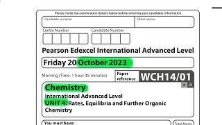 A level  Chemistry  unit 4  October 2023  Pearson Edexcel [upl. by Haynes889]