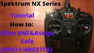 Spektrum NX Setup How to setup a Eflite BNF amp Safe Switch Assign with AR631AR637TA NX6NX8NX10 [upl. by Ly]