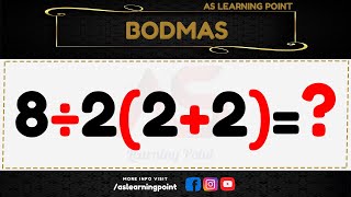 BODMAS Rule  What Is 8÷222  what is bodmas method in maths  AS Learning Point [upl. by Dumm853]