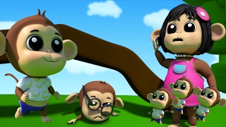 cinque scimmiette  bambini rima  canzone bambino  Five Little Monkeys  Baby music  Kids Songs [upl. by Bradan]