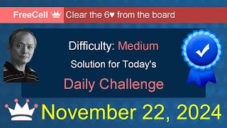 Microsoft Solitaire Collection FreeCell  Medium  November 22 2024 [upl. by Dowzall]