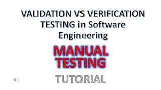 Validation vs Verification Testing  Testing  Tutorial  Testing Labs A to Z [upl. by Bohannon860]