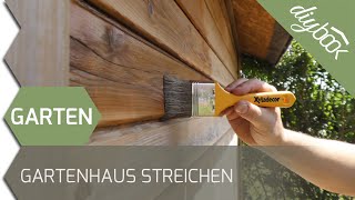 Gartenhaus neu streichen Grundieren und lasieren [upl. by Auqenehs749]