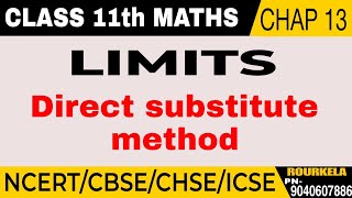 CLASS 11 MathsLIMITSCBSECHSEICSEDirect Substitution Method HINDI FULL EXPLANATION PART1 [upl. by Ahtilat331]