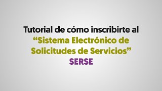 Tutorial de cómo registrarte en SERSE [upl. by Allanson]