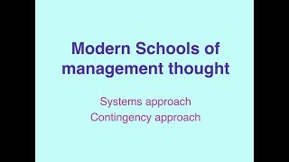 System amp Contingency Approach  Modern School of Management thought [upl. by Halac261]