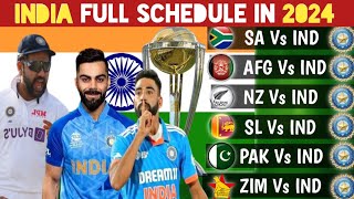 India Cricket Upcoming All Series Schedule 2024  India Cricket Futures Tour Programs 2024 [upl. by Haff]