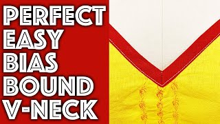 How to Sew a Bias Bound VNeck Neckline Tutorial  Sew Anastasia [upl. by Nuhsar368]