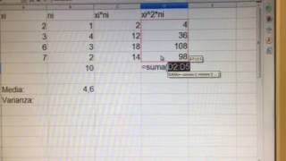 Media varianza y desviación típica con openoffice [upl. by Yenttirb]