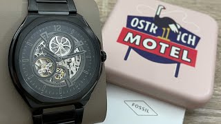 Fossil Evanston Automatic Black Stainless Steel Men’s Watch BQ2621 Unboxing UnboxWatches [upl. by Anazraf782]