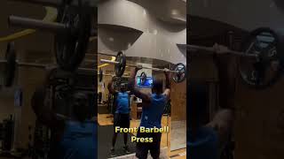 Barbell From Press barbellshoulderworkout [upl. by Orgalim]