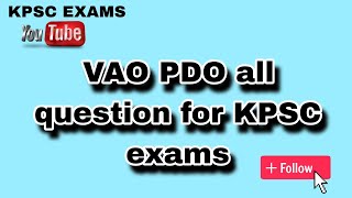 PDO VAO QUESTION BY G M BUL BULE BOOKS ALL KPSC EXAMS [upl. by Abigale]