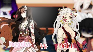 💜💢Hashiras react Nezuko vs Daki💢💜 [upl. by Atikam128]