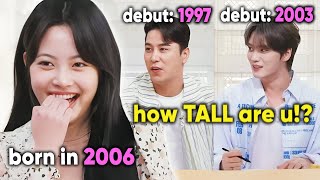 these senior idols shocked reaction to Eunchaes AGE and how TALL she is [upl. by Aitnuahs]