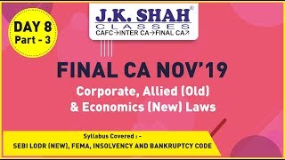 Final CA Nov19 Revision Lectures  Law Day 8 of 11Part 3 [upl. by Ecylla]