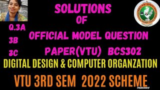 Q 3a 3b amp 3c BCS302 Solutions of Official model Question paper DDCO 3rd Sem 2022 Syllabus VTU [upl. by Stephie]