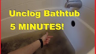 How To Easily Unclog Bathtub Shower Drain in 5 minutes Jonny DIY [upl. by Sirtimid]