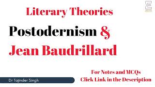 Jean Baudrillard and Postmodernism  Literary Theory  NTA NET PGT English [upl. by Cynde338]