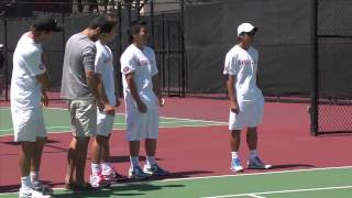 EYEBRONCOMens Tennis Senior Day Highlights [upl. by Nauqyaj]