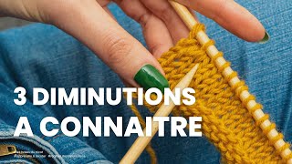 Diminution de base  SSK Surjet simple et surjet double Mes secrets pour tricoter des diminutions [upl. by Odey]