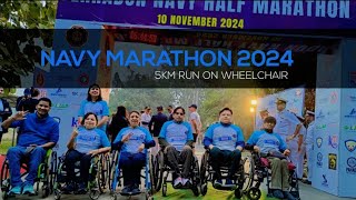 Navy Half Marathon 💪 Dehradun 2024 on wheelchair 5km [upl. by Gaudette]