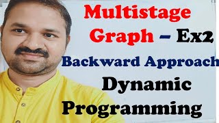 Multistage Graph  Backward Approach  Ex2  Dynamic Programming  Design and Analysis of Algorithms [upl. by Pharaoh82]