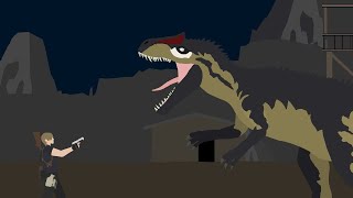 Leon S Kennedy vs El Allosaurus  Resident Evil vs Jurassic World Epic Fight [upl. by Irbmac]