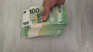 COUNTING 22 000 EURO  100 euro banknotes [upl. by Llimaj]