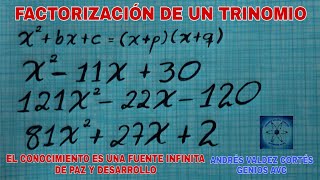 FACTORIZACIÓN DEL TRINOMIO DE LA FORMA X2bXc [upl. by Itsa875]