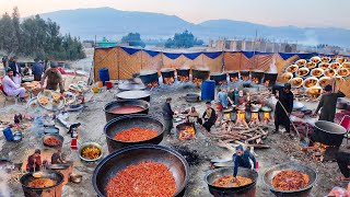 Afghanistan Biggest village marriage ceremony  Cooking Kabuli Pulao for a crowd😮 [upl. by Alyhs]