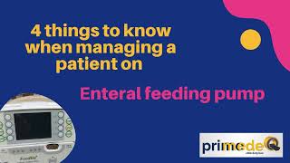 Managing Patient on Enteral feeding pump [upl. by Udela]