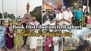 Book Distribution in Rajbari  Sankirtan in Agartala City [upl. by Ravilob]