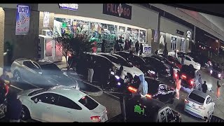 WATCH South Memphis gas station burglarized by large crowd Saturday night [upl. by Euqitsym]