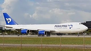 GEnx Sound VERY HEAVY Panalpina Atlas Air 7478 RARE Takeoff from Miami Runway 9 1514 [upl. by Shererd]