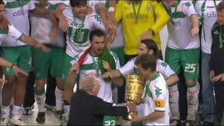 DFBPokalfinale in Berlin 2009 Werder Bremen  Bayer Leverkusen Siegesfeier Bremens [upl. by Reeher]