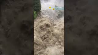 Heavy rain triggers floods in Austria [upl. by Esalb]